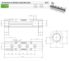 Verteilerleiste, einseitig, Edelstahl, Heavy Duty PN 15